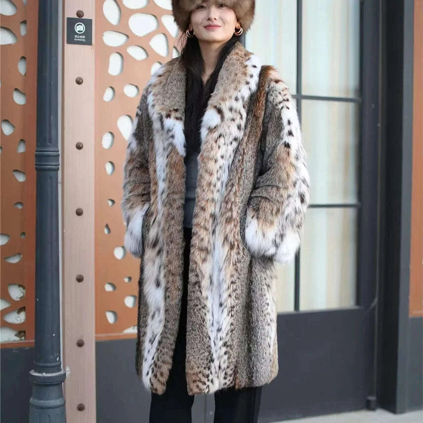 Bella Women's Long Coat | Warm Bobcat Fabric, Plus Size 0