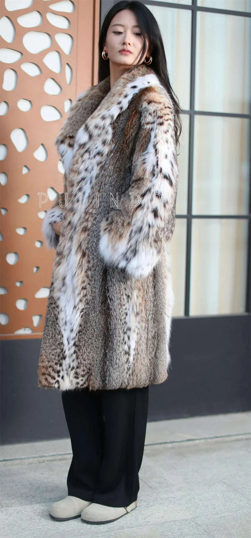 Bella Women's Long Coat | Warm Bobcat Fabric, Plus Size 5