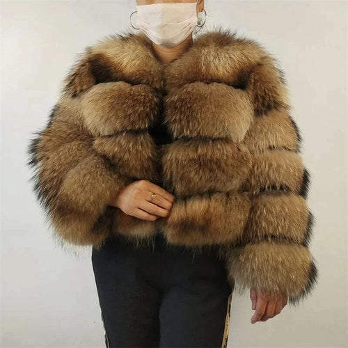 Bella Women's Raccoon Fur Coat | Natural Luxury, Winter Essential 1