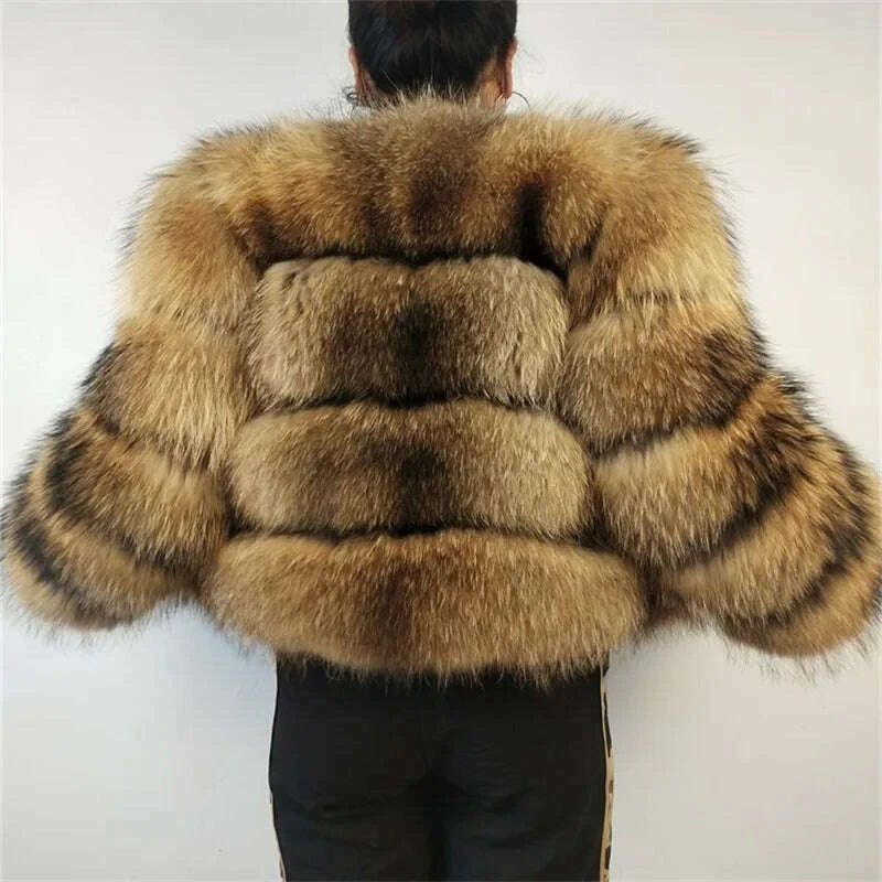 Bella Women's Raccoon Fur Coat | Natural Luxury, Winter Essential 2