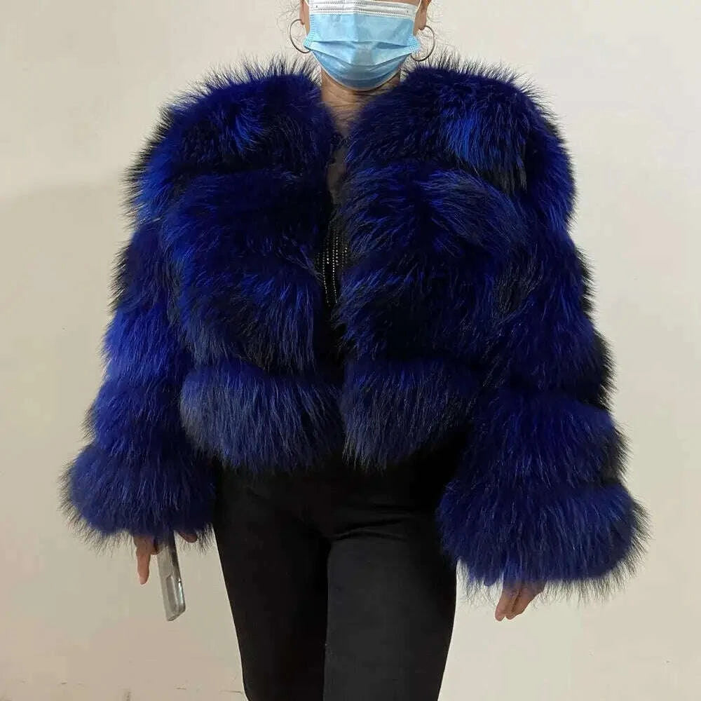 Bella Women's Raccoon Fur Coat | Natural Luxury, Winter Essential 5