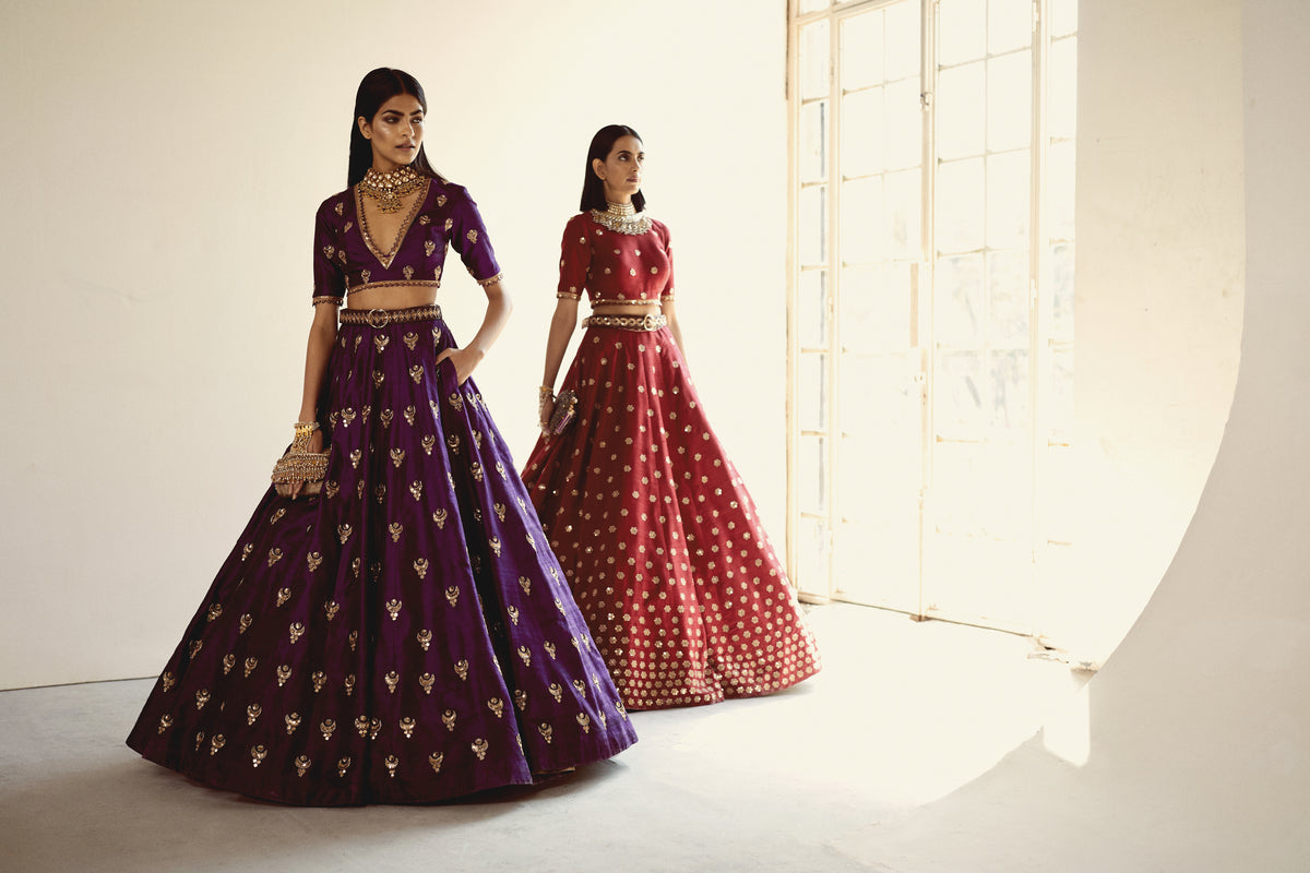 Bella Women's Skirt Set | Hand Embroidered Floral Design, Two Piece Skirt and Top Set 7