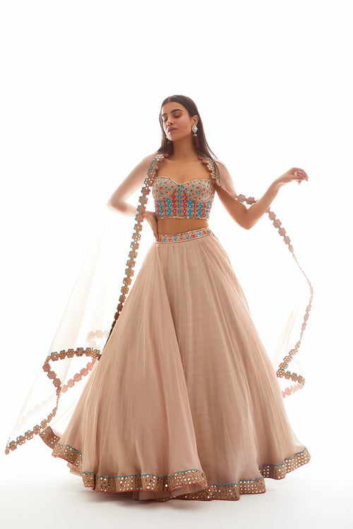 Cora Women's Lehenga | Applique Design with Hand Embroidery 0