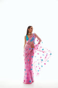 Daisy Women's Designer Saree | Hand Embroidered Organza, Party Wear 0