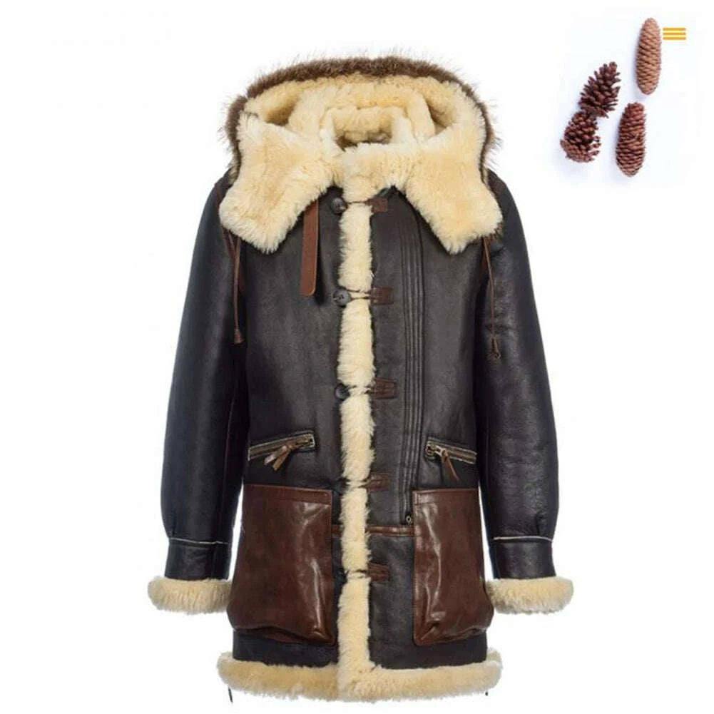 Denny Men's Shearling Jacket | Thick Sheepskin for Winter 0