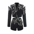 Diva Women's Blazer Tops | Crystal Beading, Backless Design 0