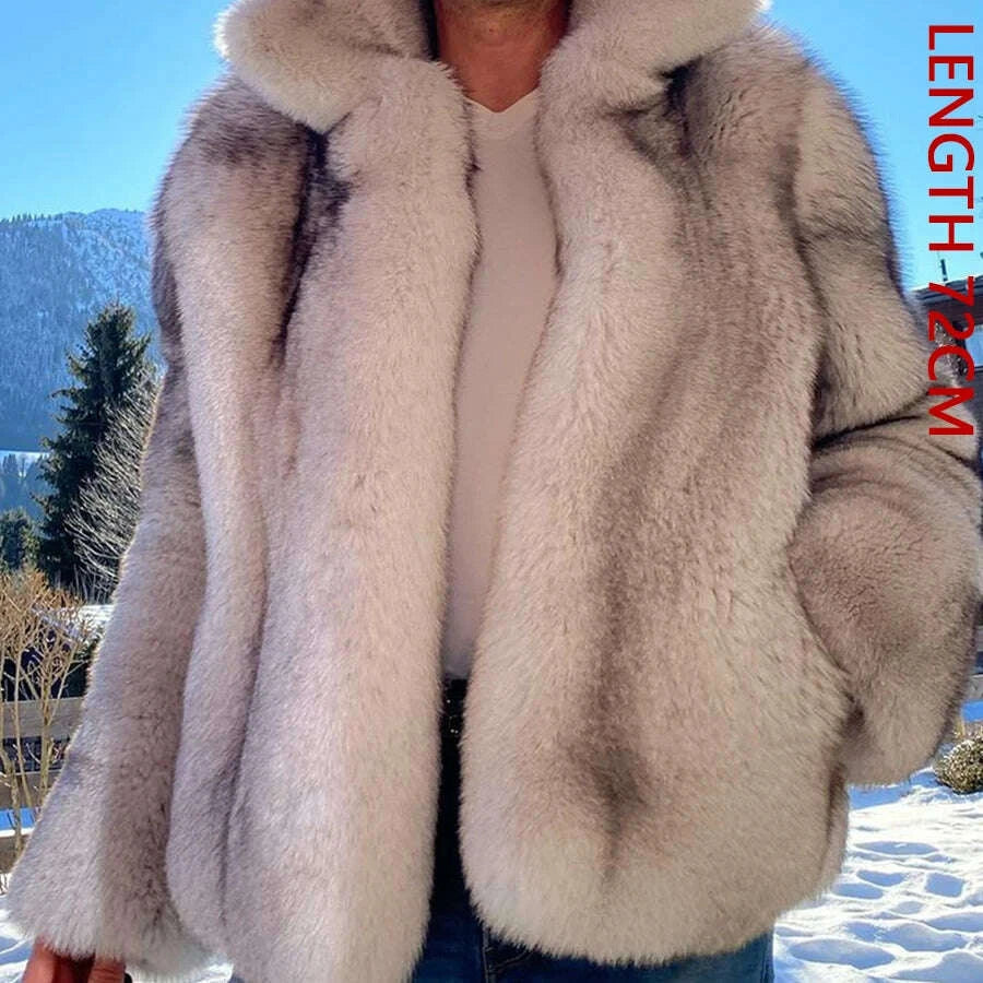 Fero Men's Winter Jacket | Genuine Fox Fur, Large Collar 4