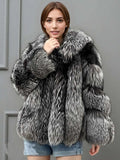 Fina Women's Waist Coat | Real Silver Fox Fur, Mid-Length 0