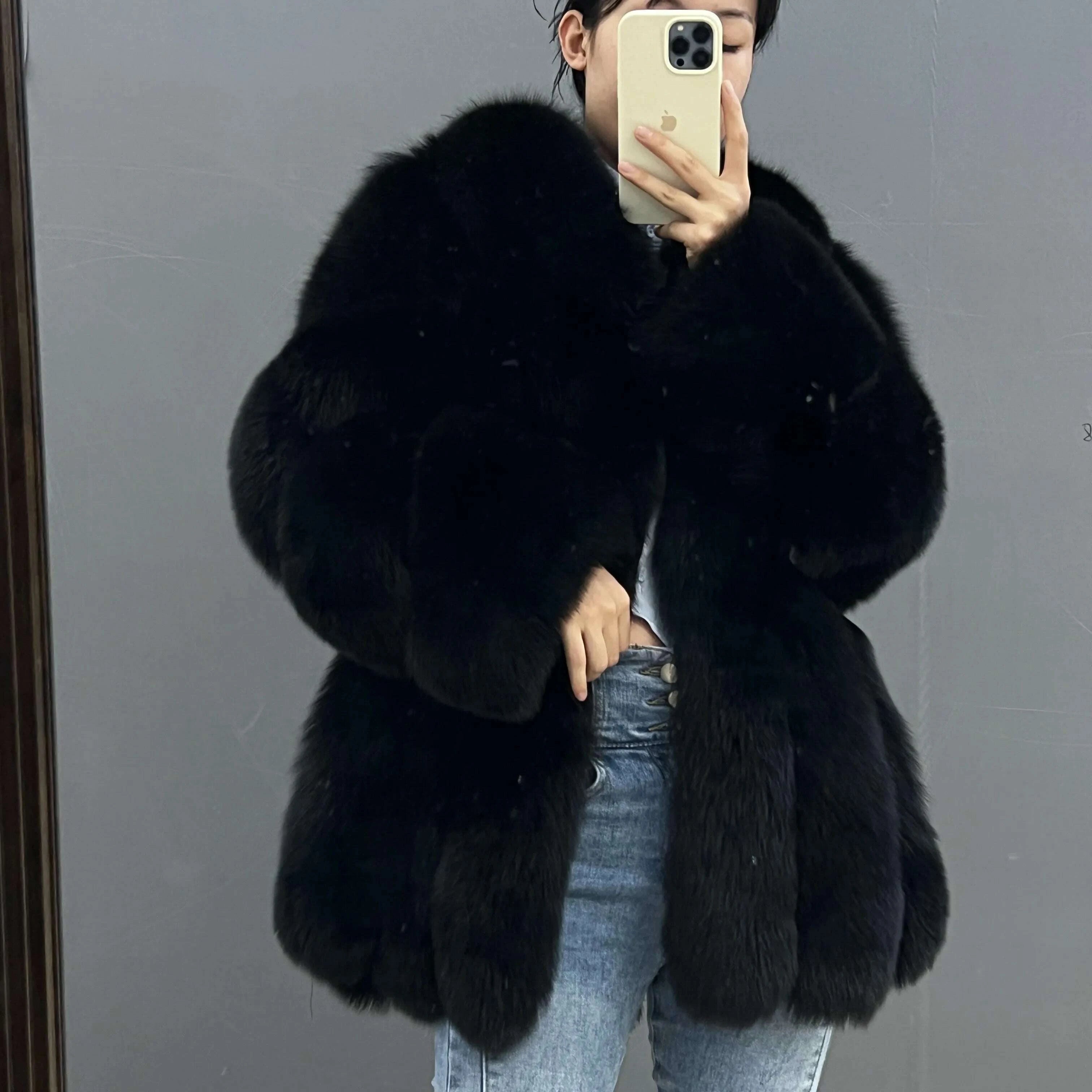 Fina Women's Waist Coat | Real Silver Fox Fur, Mid-Length 8