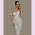 Fiona Women's Evening Gown | Off-Shoulder Mermaid Lace Design 0