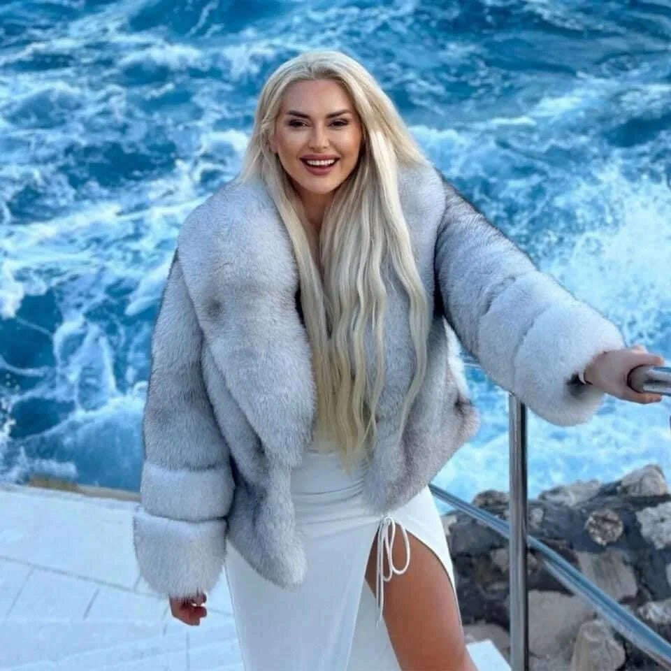 Fiona Women's Fox Fur Coat | 100% Genuine, Winter Fashion 4