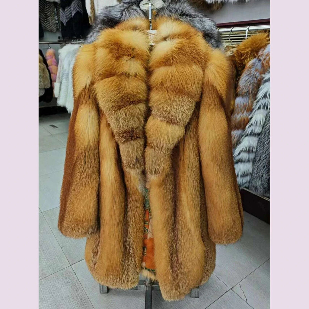 Fiona Women's Fox Fur Coat | 100% Real Fur, Winter Outerwear 1