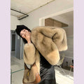 Fiona Women's Fox Fur Coat | Genuine Natural Fur, V-Neck 0
