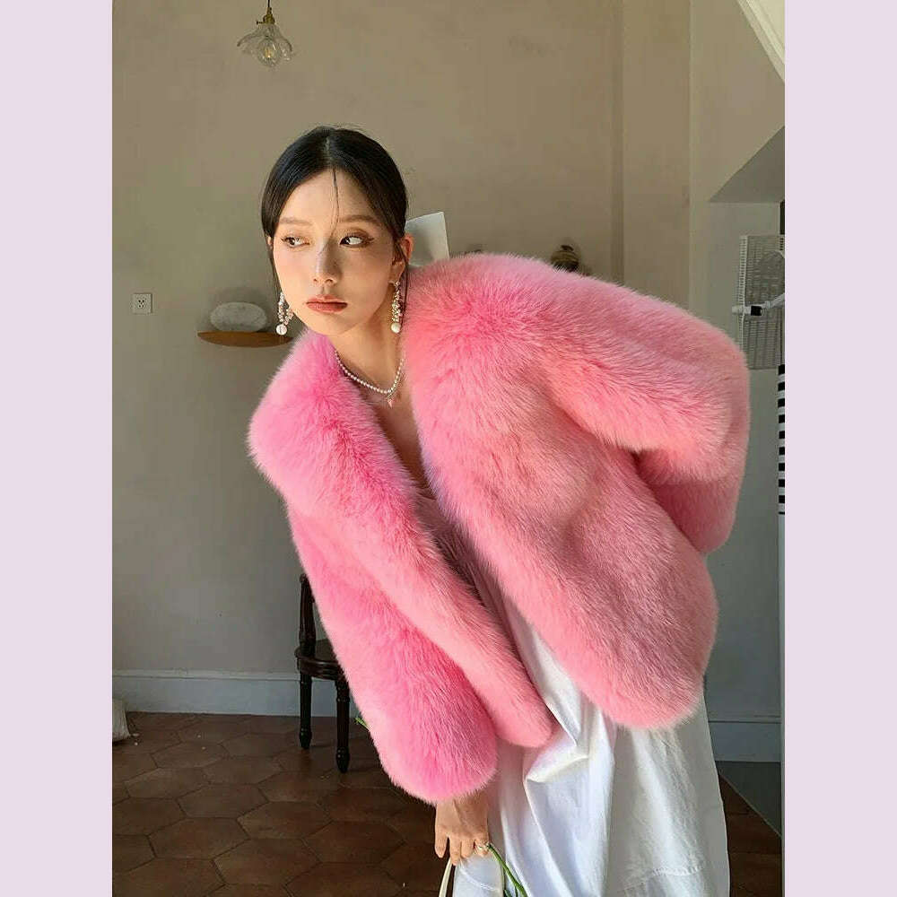 Fiona Women's Fox Fur Coat | Genuine Natural Fur, V-Neck 1
