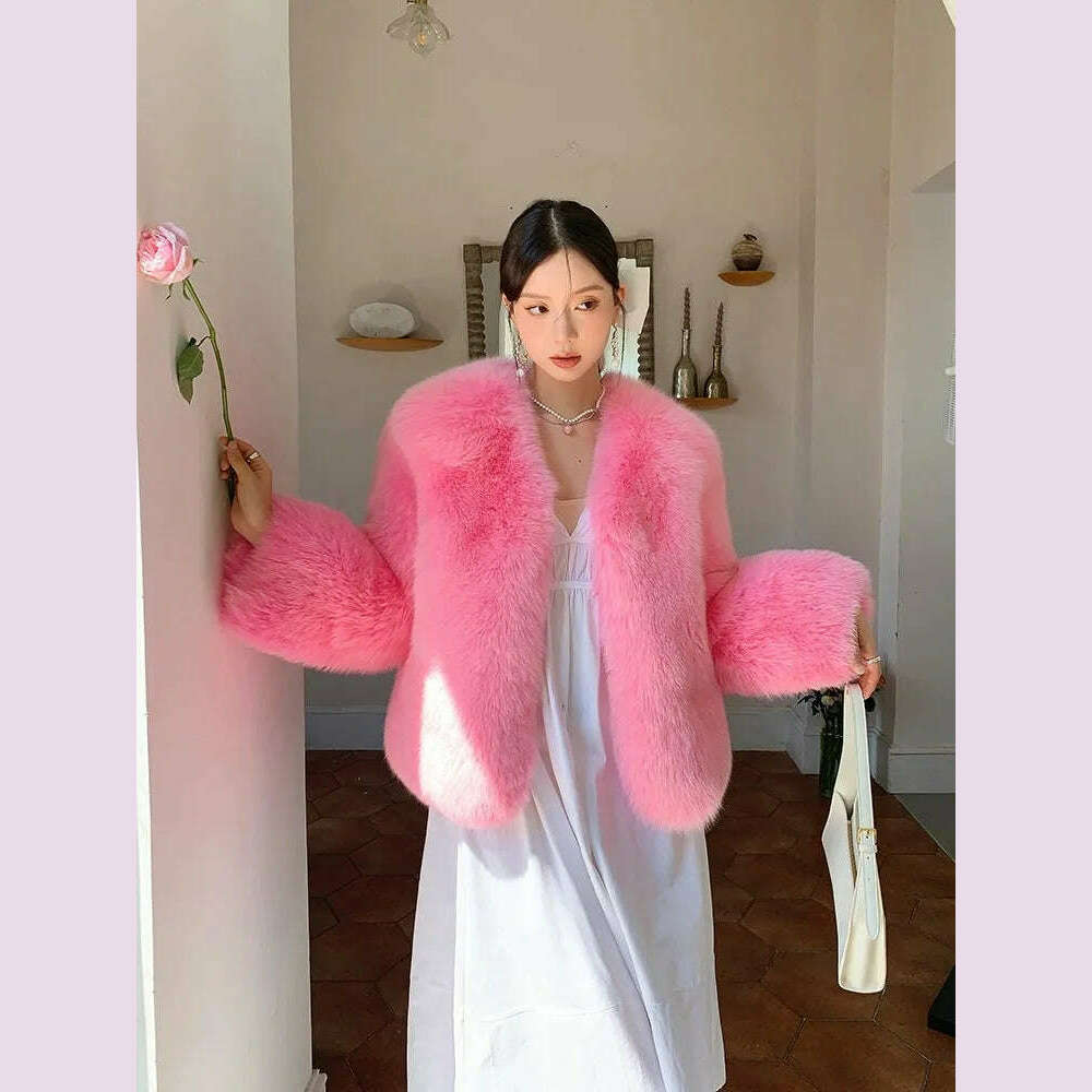 Fiona Women's Fox Fur Coat | Genuine Natural Fur, V-Neck 13