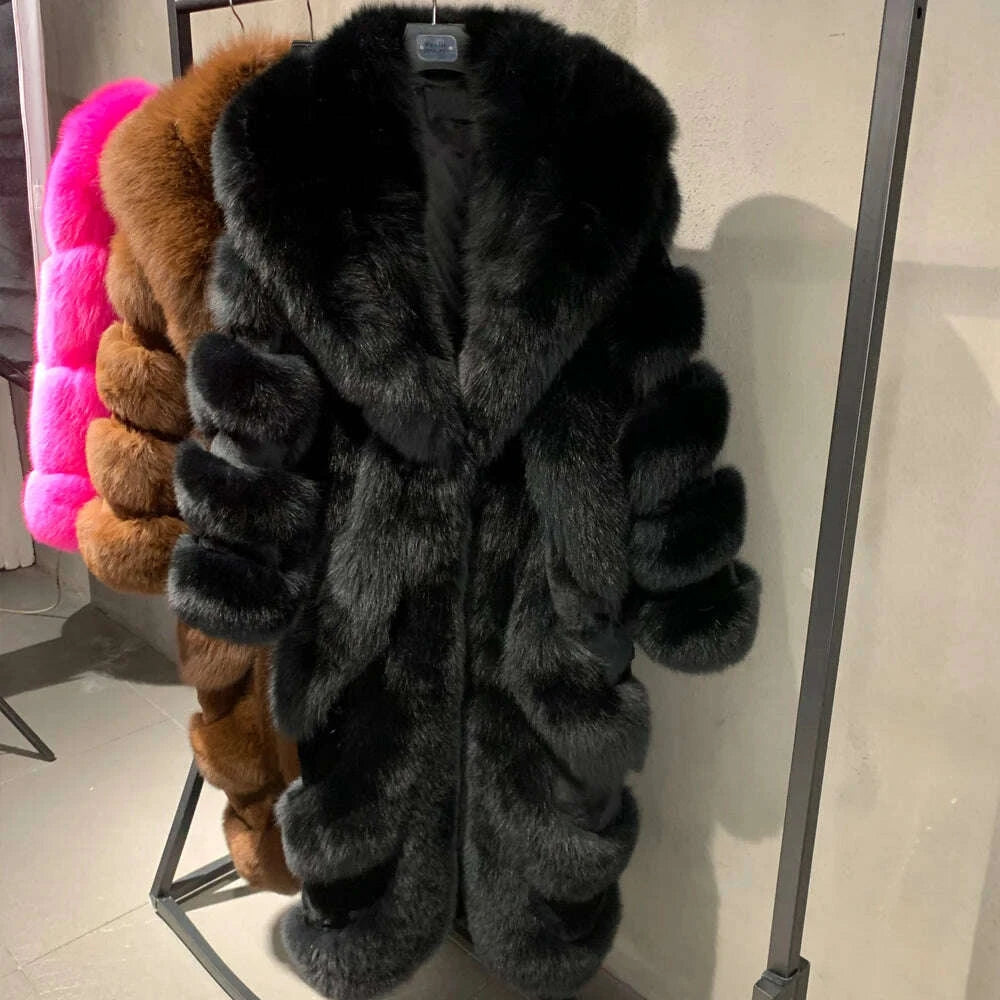Fiona Women's Fox Fur Coat | Luxurious Natural Fur, Long Sleeve 8