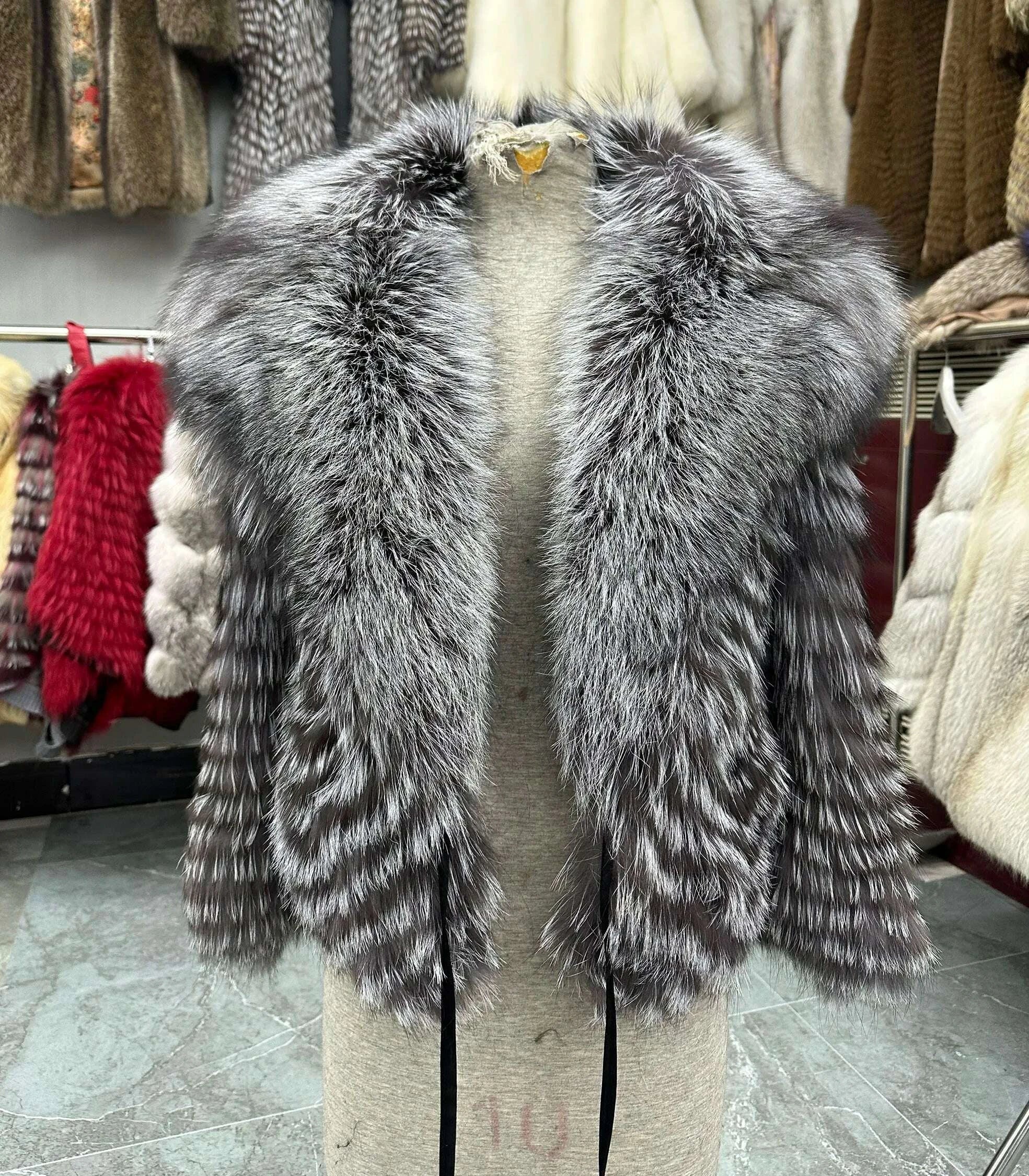 Fiona Women's Fox Fur Coat | Natural Stripes, Luxury Fashion 12
