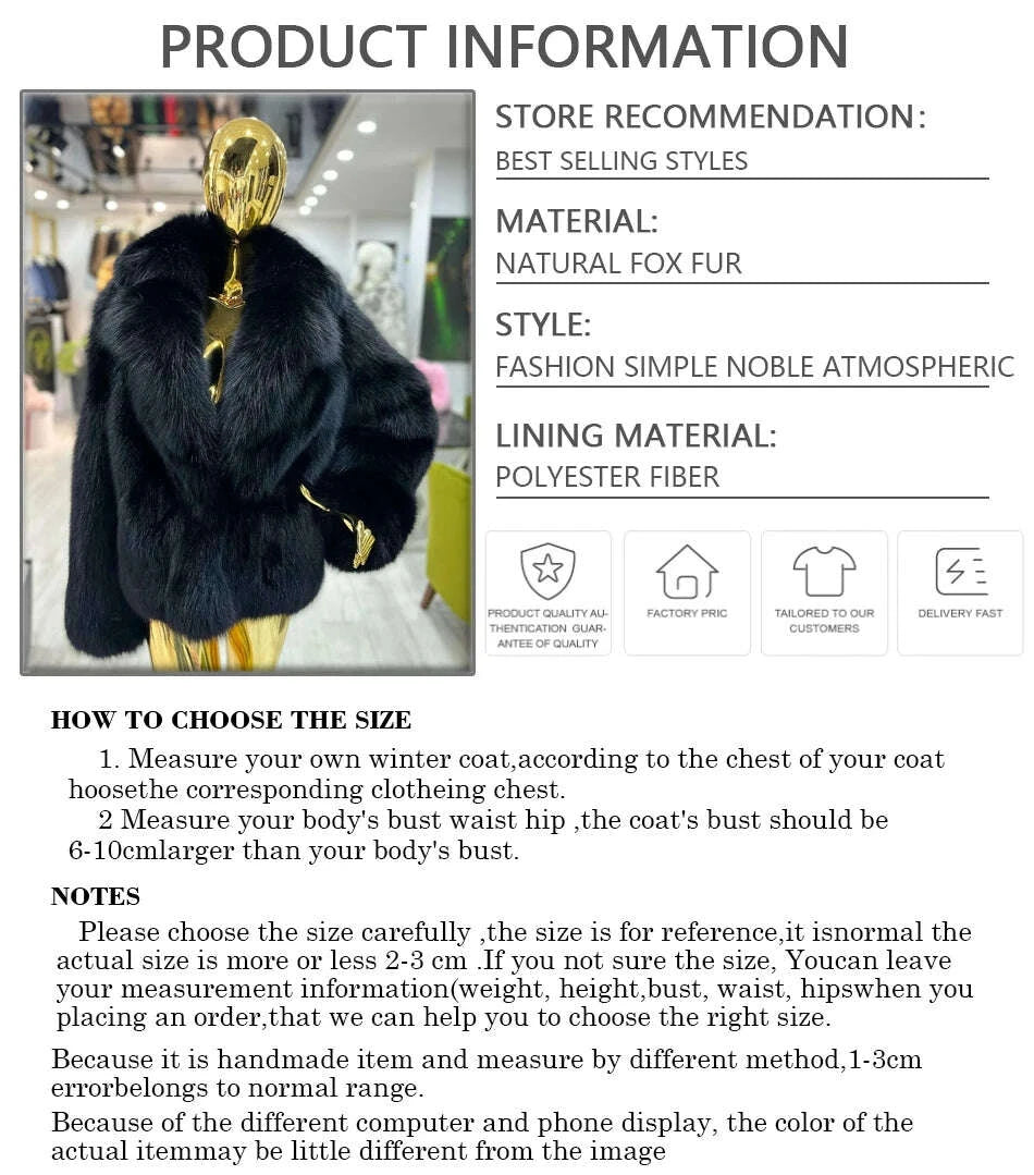 Fiona Women's Fox Fur Jacket | Natural Fur, Elegant Design 5