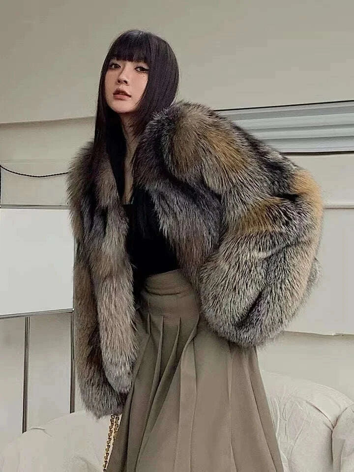 Fiona Women's Fur Coat | Gold-Edged Design, Winter Essential 0