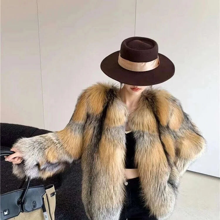 Fiona Women's Fur Coat | Gold-Edged Design, Winter Essential 1