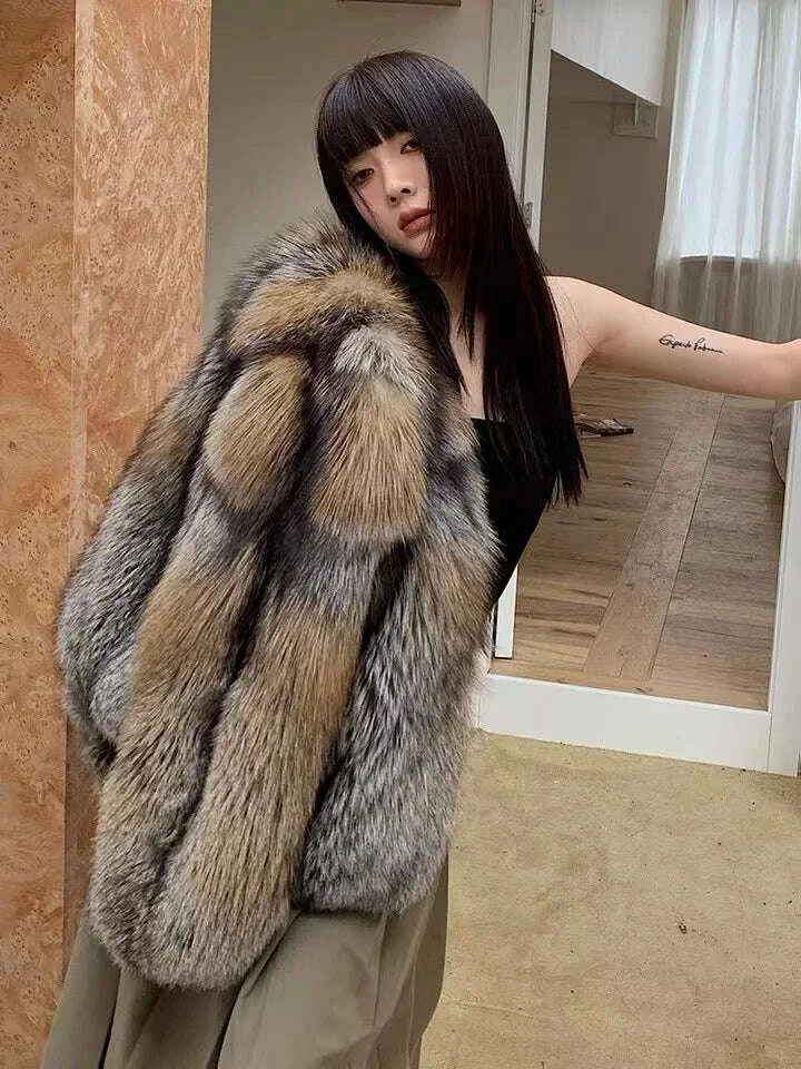 Fiona Women's Fur Coat | Gold-Edged Design, Winter Essential 4