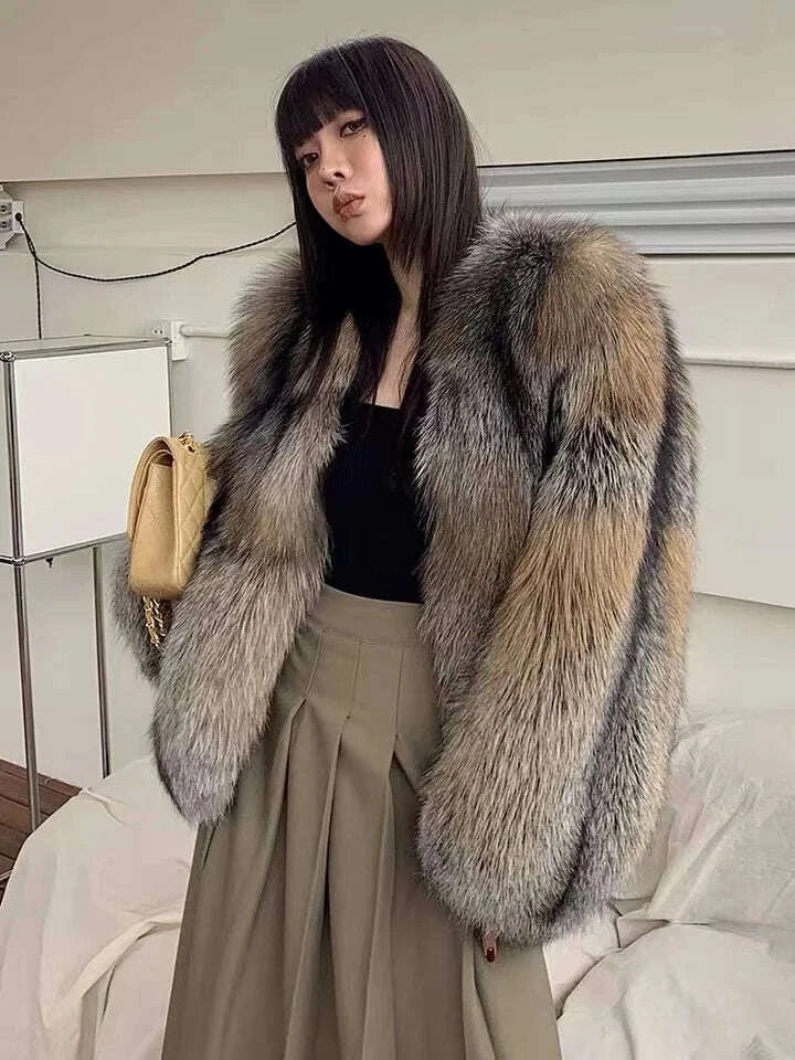 Fiona Women's Fur Coat | Gold-Edged Design, Winter Essential 7