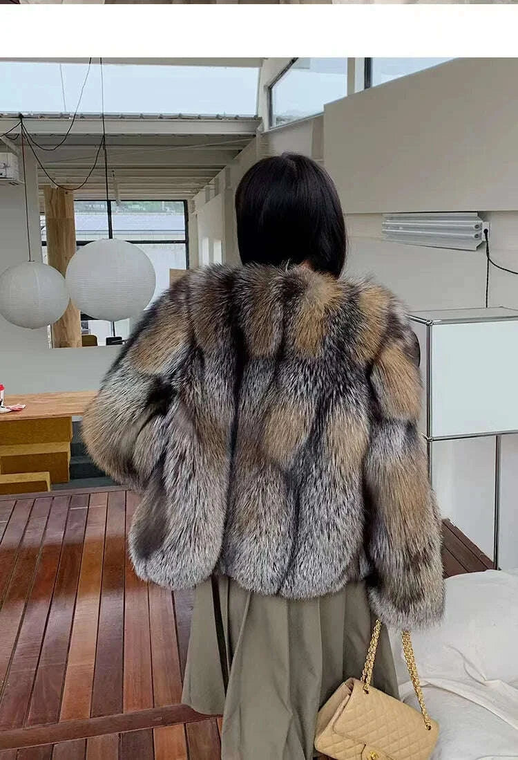 Fiona Women's Fur Coat | Gold-Edged Design, Winter Essential 8
