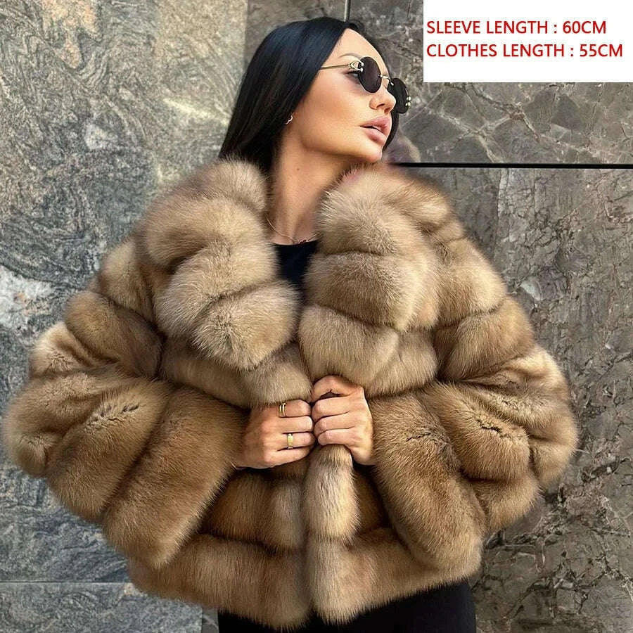 Fiona Women's Jacket | Luxurious Genuine Fox Fur Winter Coat 0