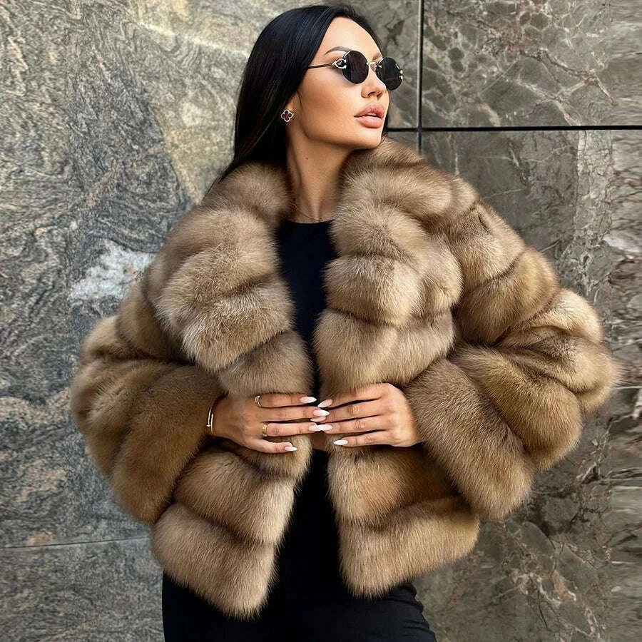 Fiona Women's Jacket | Luxurious Genuine Fox Fur Winter Coat 1