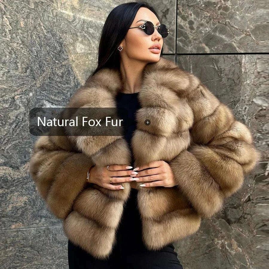 Fiona Women's Jacket | Luxurious Genuine Fox Fur Winter Coat 4