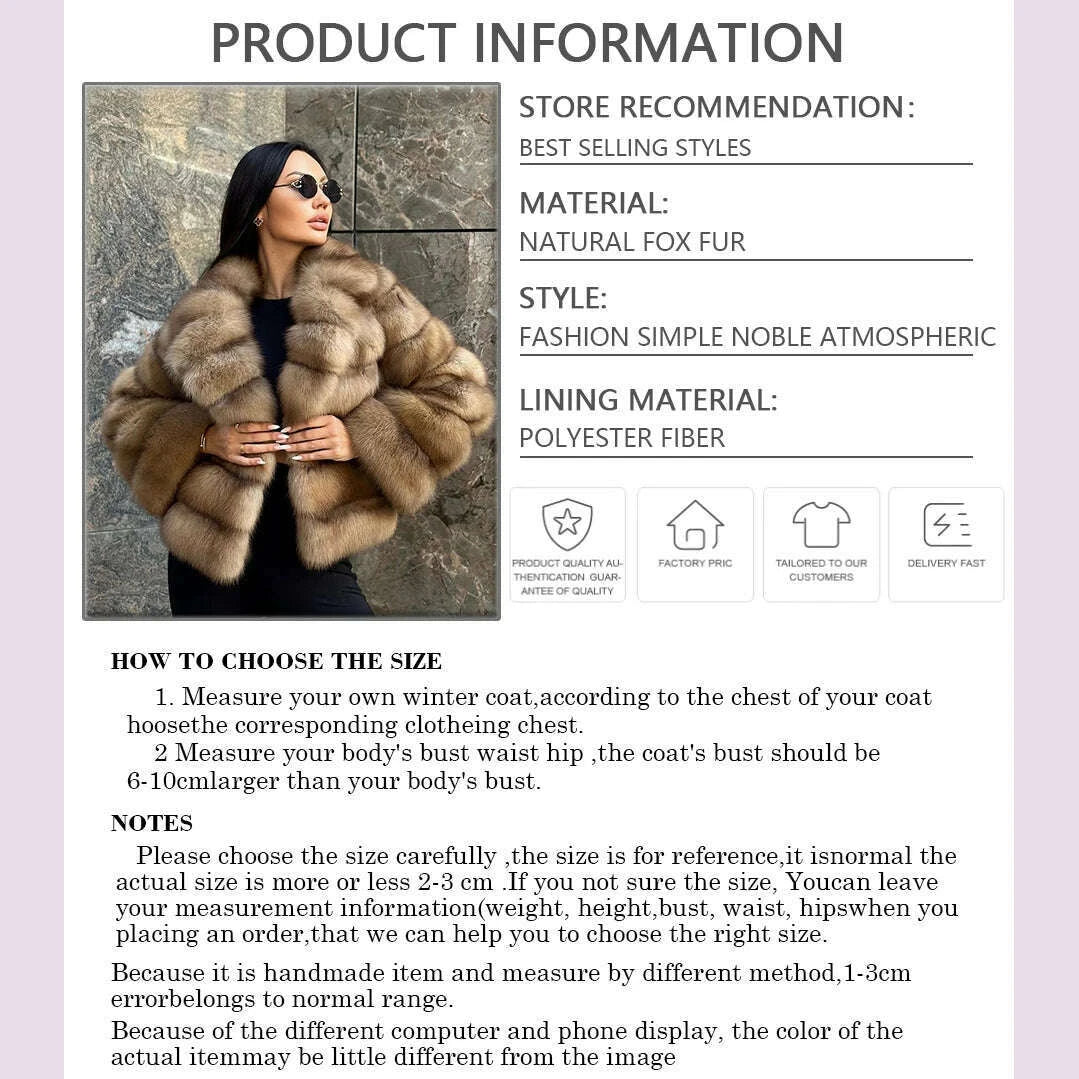 Fiona Women's Jacket | Luxurious Genuine Fox Fur Winter Coat 5