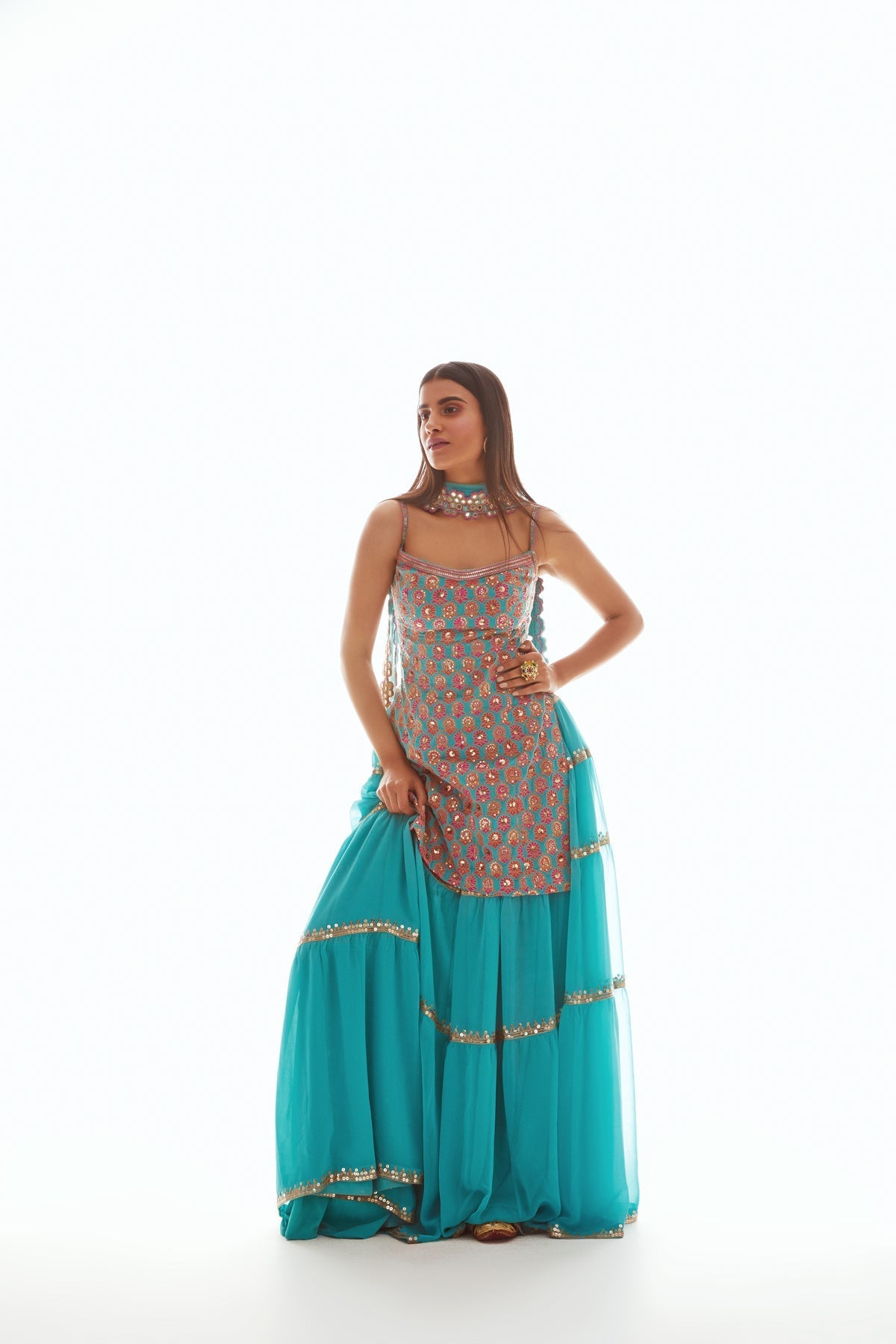 Fiona Women's Sharara Set | Hand Embroidered, Festive Elegance 0