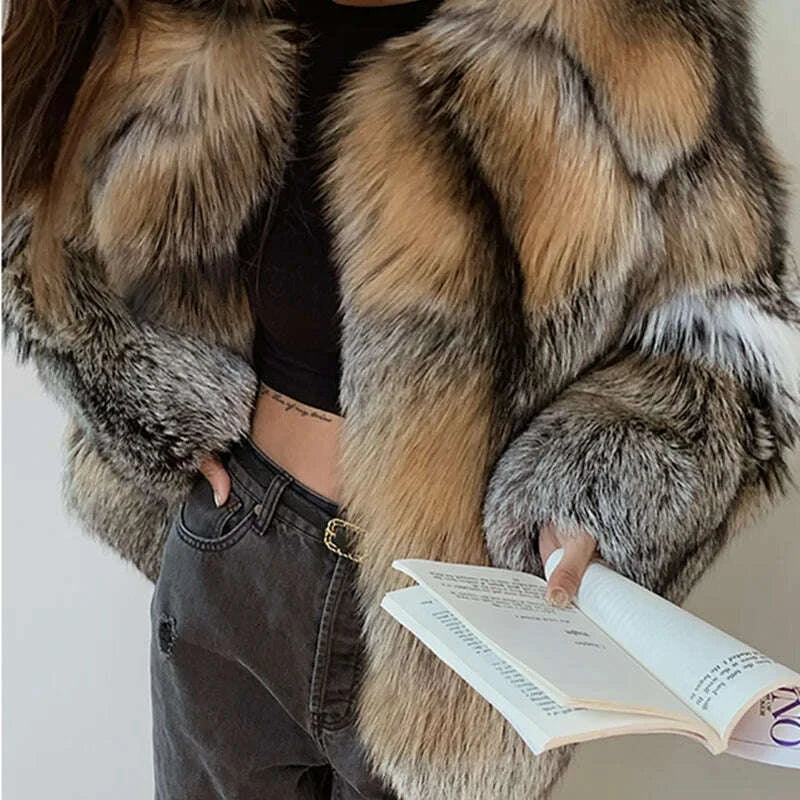 Fiona Women's Winter Jacket | Genuine Fox Fur, Thick and Warm 4