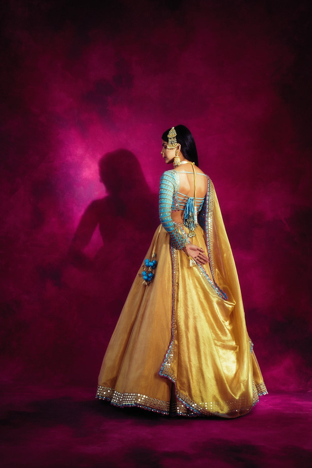 Firozi Women's Wedding Lehenga Set | Hand Embroidered Blouse with Sequins, Festive 0