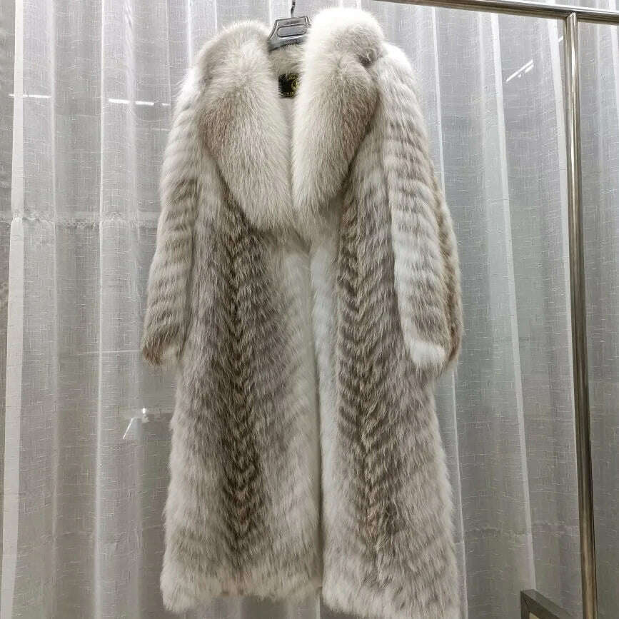 Fury Women's Long Puffer Coat | Real Fox Fur, X-Long Winter Design 1