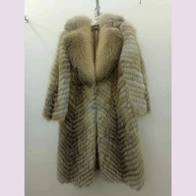 Fury Women's Long Puffer Coat | Real Fox Fur, X-Long Winter Design 4