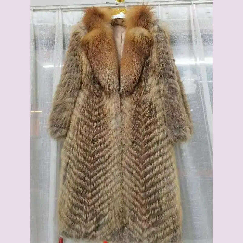 Fury Women's Long Puffer Coat | Real Fox Fur, X-Long Winter Design 5