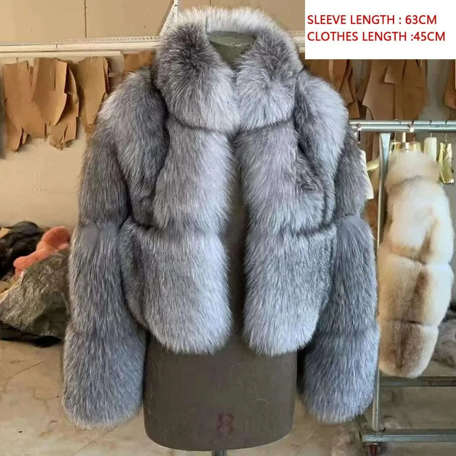 Gina Women's Fur Coat | Natural Fox Fur, Elegant Design 4