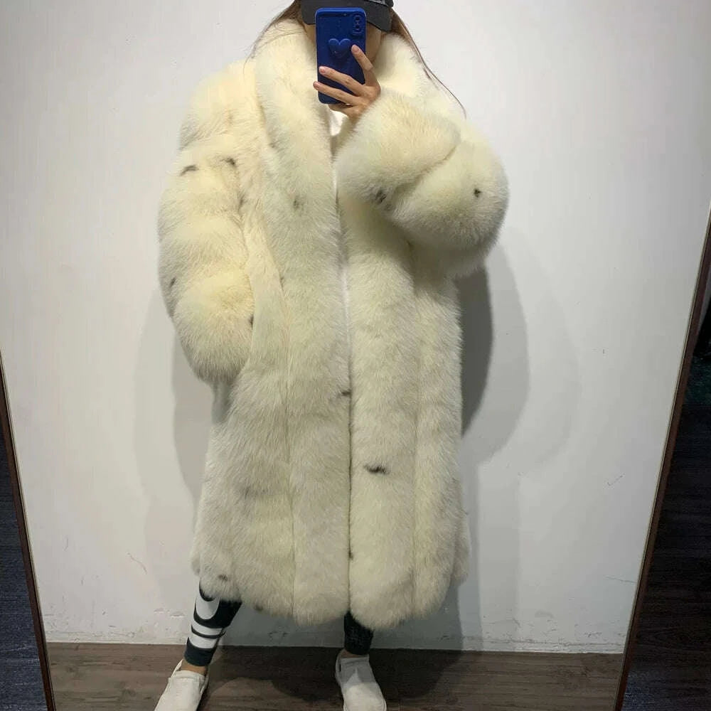 Gina Women's Long Puffer Coat | 100% Natural Fur, Casual Chic 2