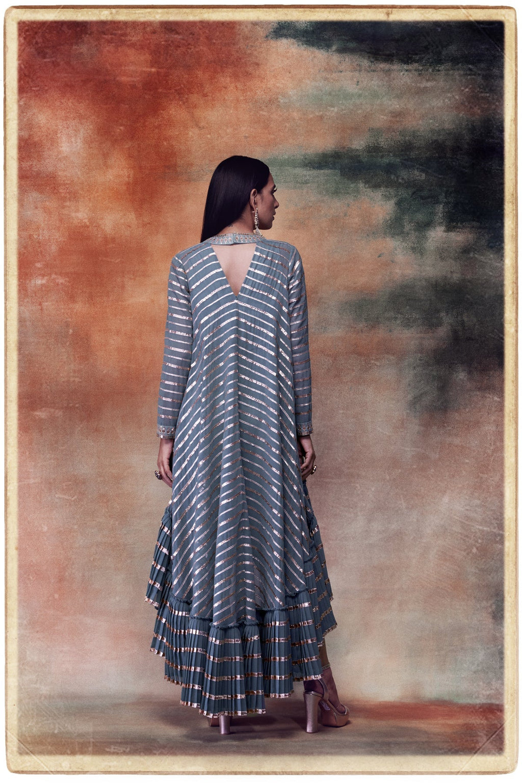 Gota Men's Dhoti Kurta Set | Elegant Gota Stripe Design, Festive Wear 1