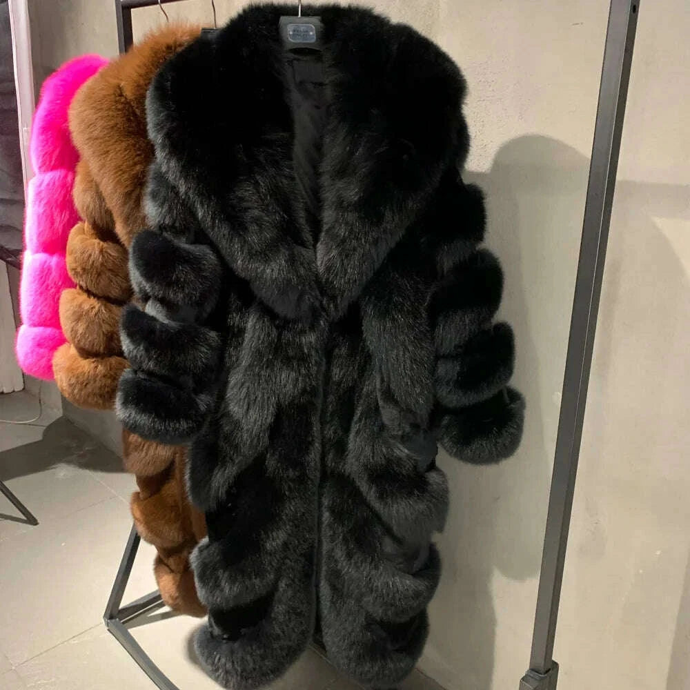 Hera Women's Fur Jacket | Silver Fox, Extra Long 4