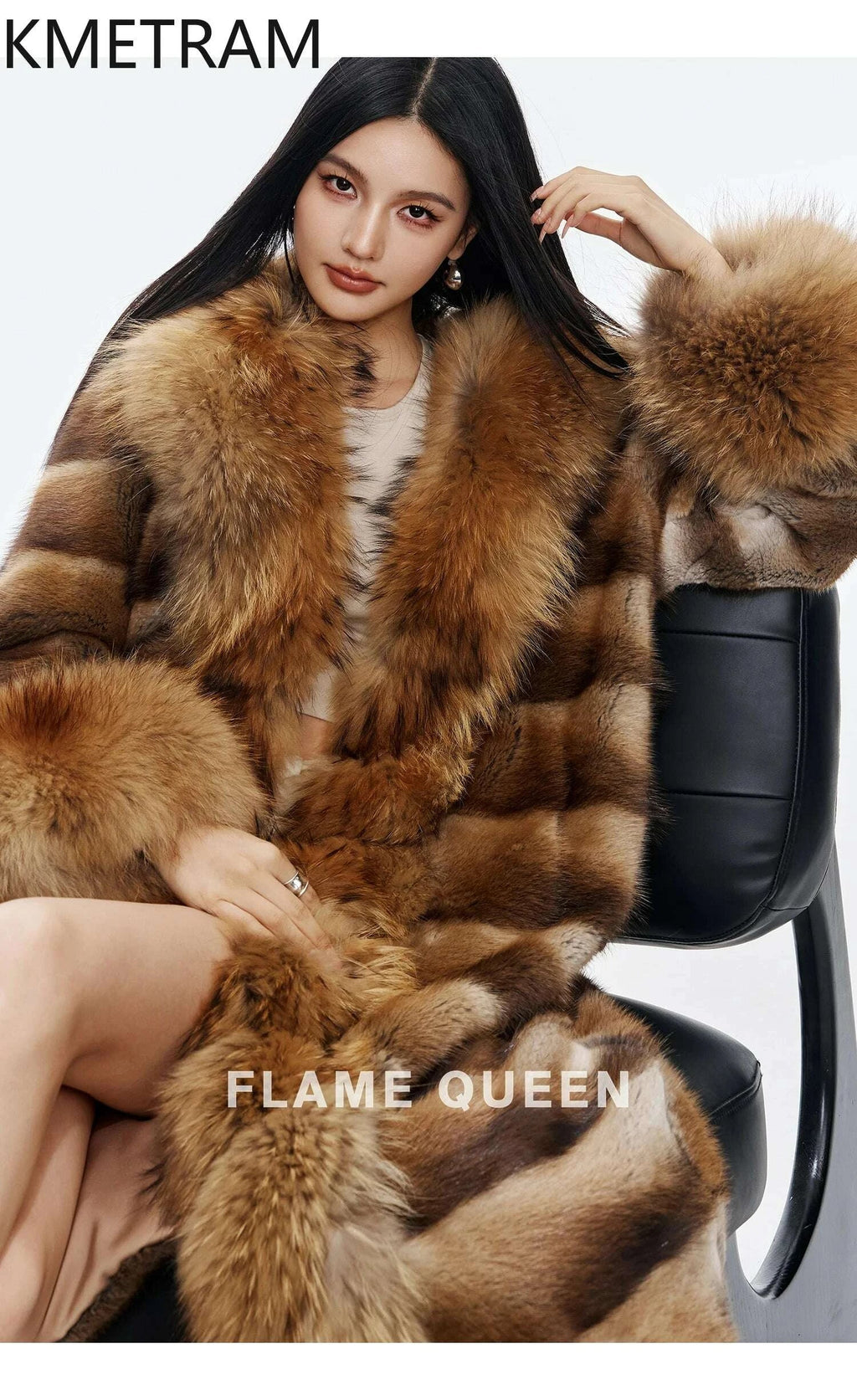 Kara Women's Real Fur Coat | Muskrat & Raccoon Dog Fur, Luxury 7