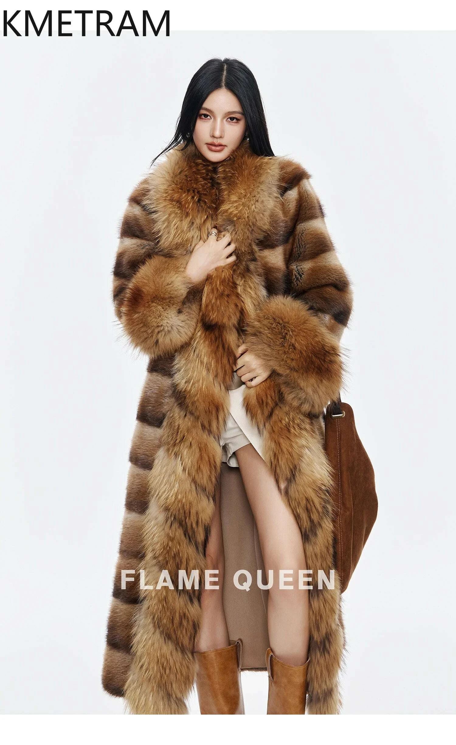 Kara Women's Real Fur Coat | Muskrat & Raccoon Dog Fur, Luxury 8