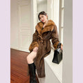 Kara Women's Real Mink Fur Coat | Sable Collar, Winter Fashion 0