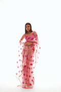 Lara Women's Designer Saree | Hand Embroidered Organza with Applique, Party Wear 0