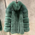 Luna Women's Fox Fur Coat | Thick Warm Design 0