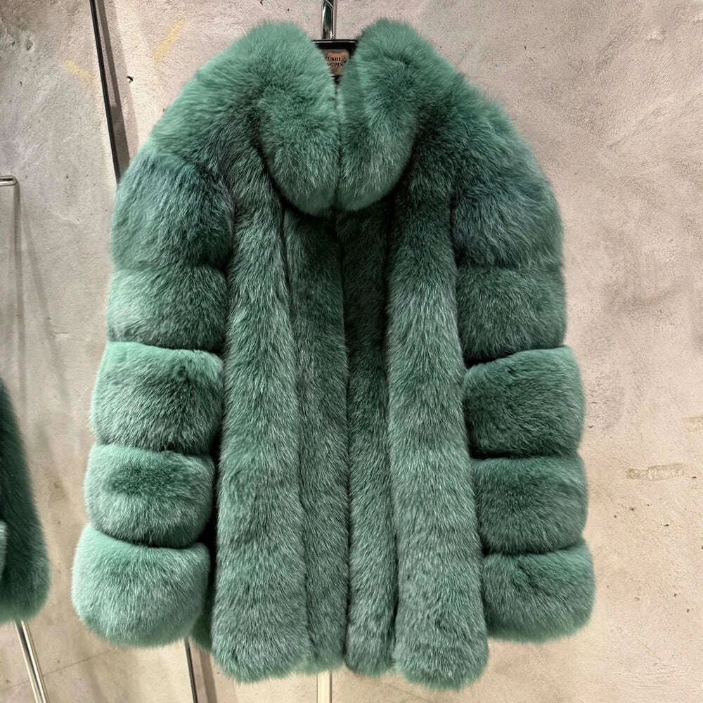 Luna Women's Fox Fur Coat | Thick Warm Design 0
