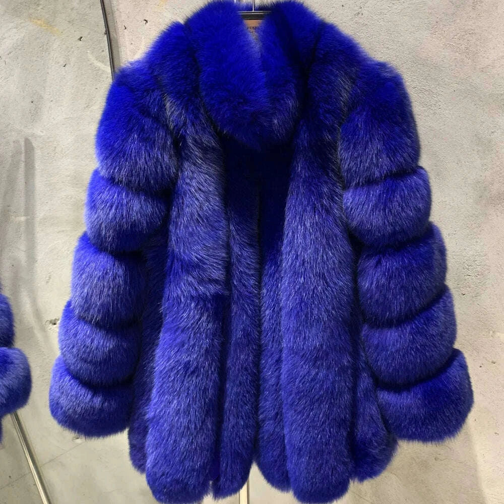 Luna Women's Fox Fur Coat | Thick Warm Design 1