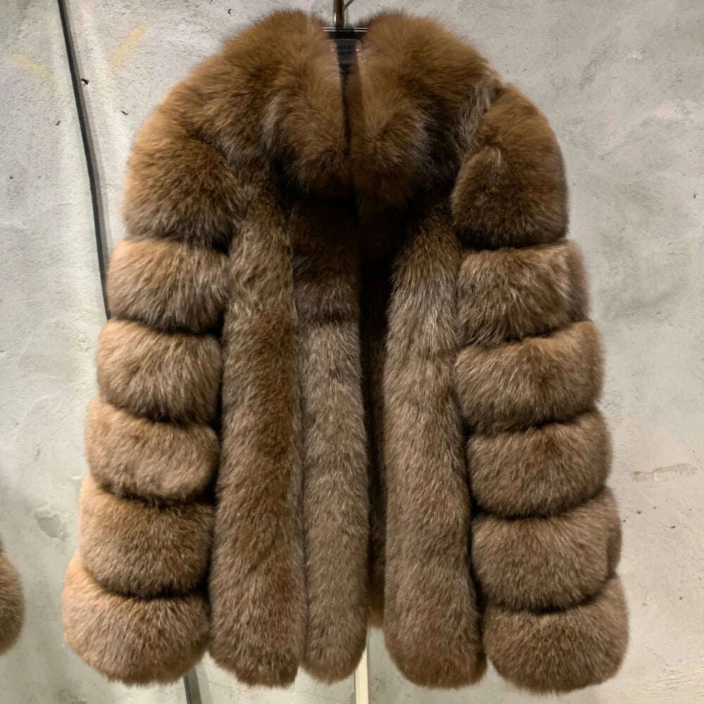 Luna Women's Fox Fur Coat | Thick Warm Design 12