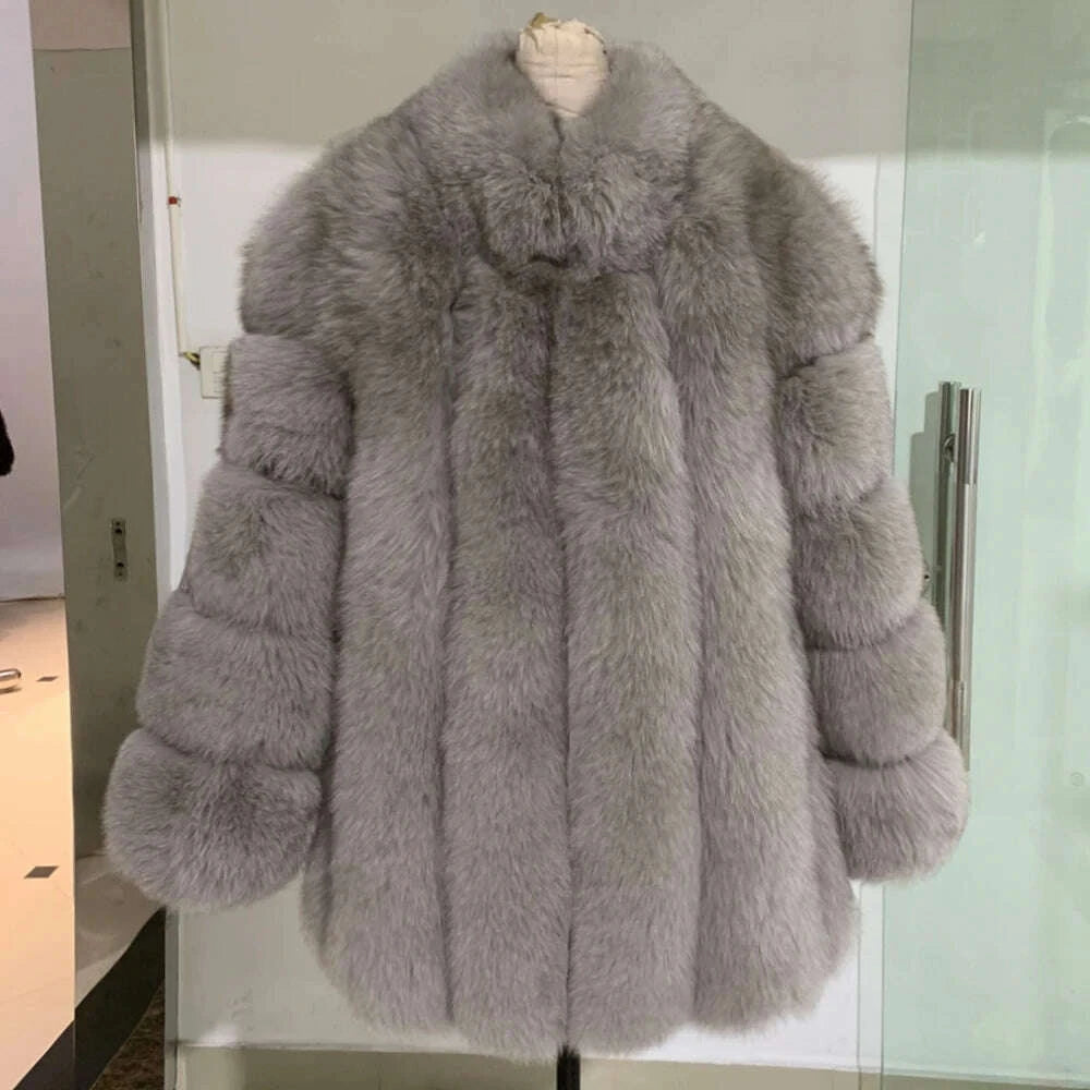 Luna Women's Fox Fur Coat | Thick Warm Design 14